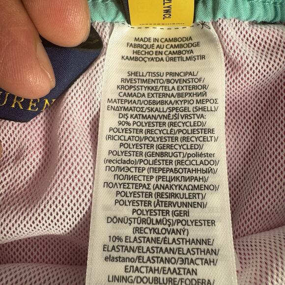 Polo Ralph Lauren Men's XL Pink Solid Polo Swim Trunks - Picture 6 of 8